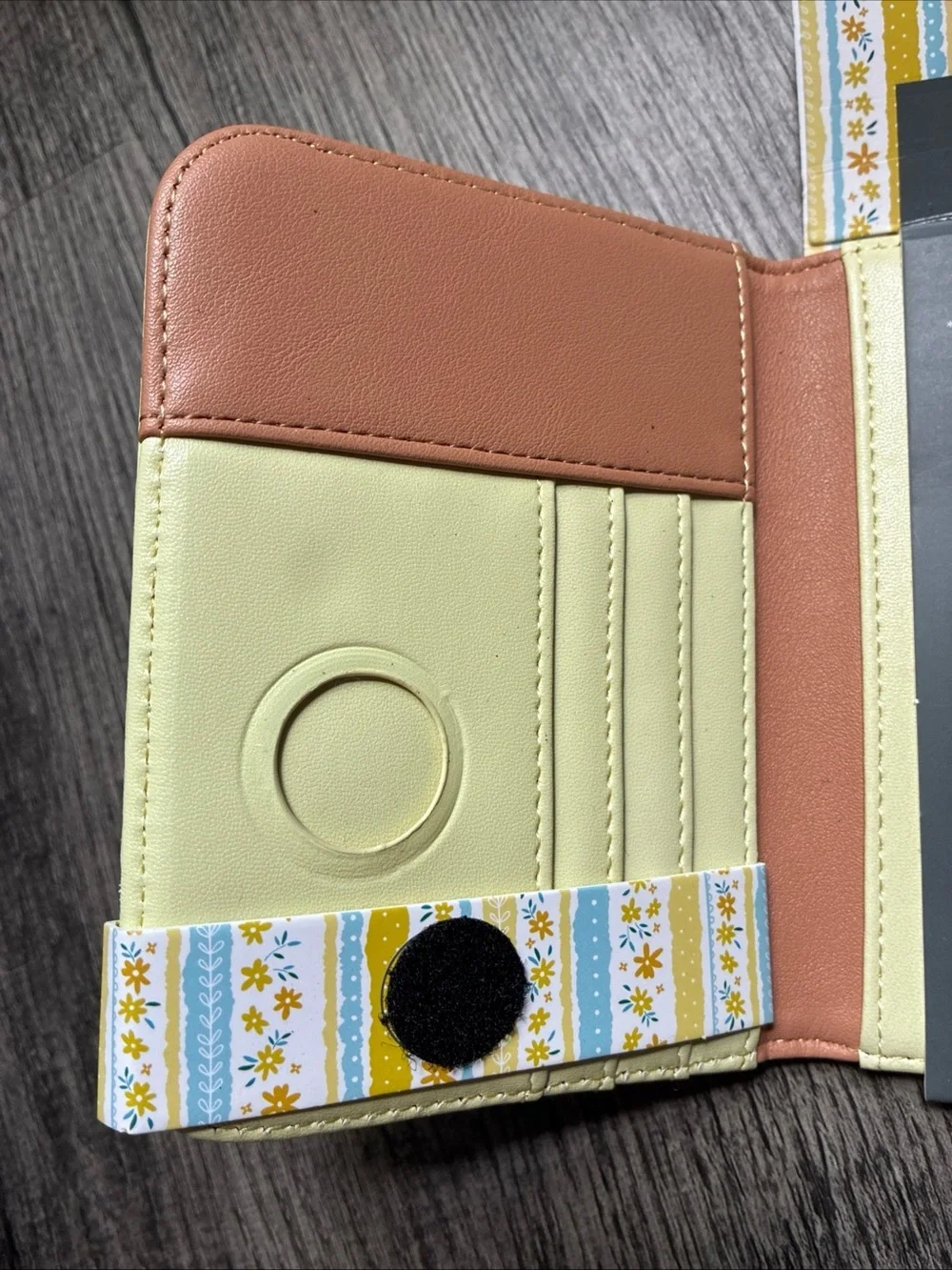 MARTHA STEWART Passport Holder Yellow Travel Wallet Air Tag Card Slots